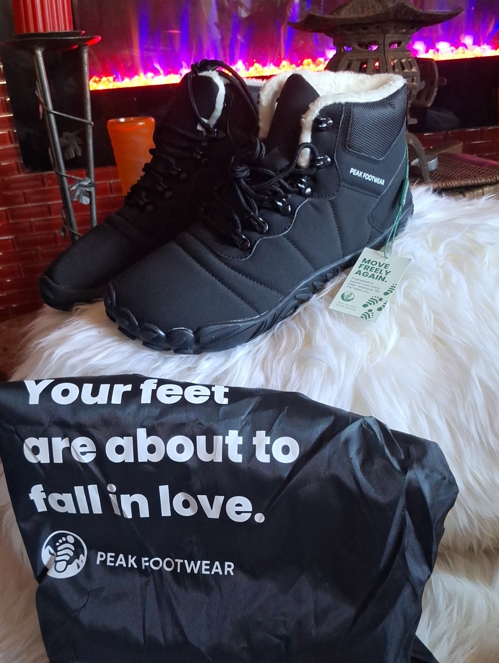 Peak Footwear Black Quilted  Boots